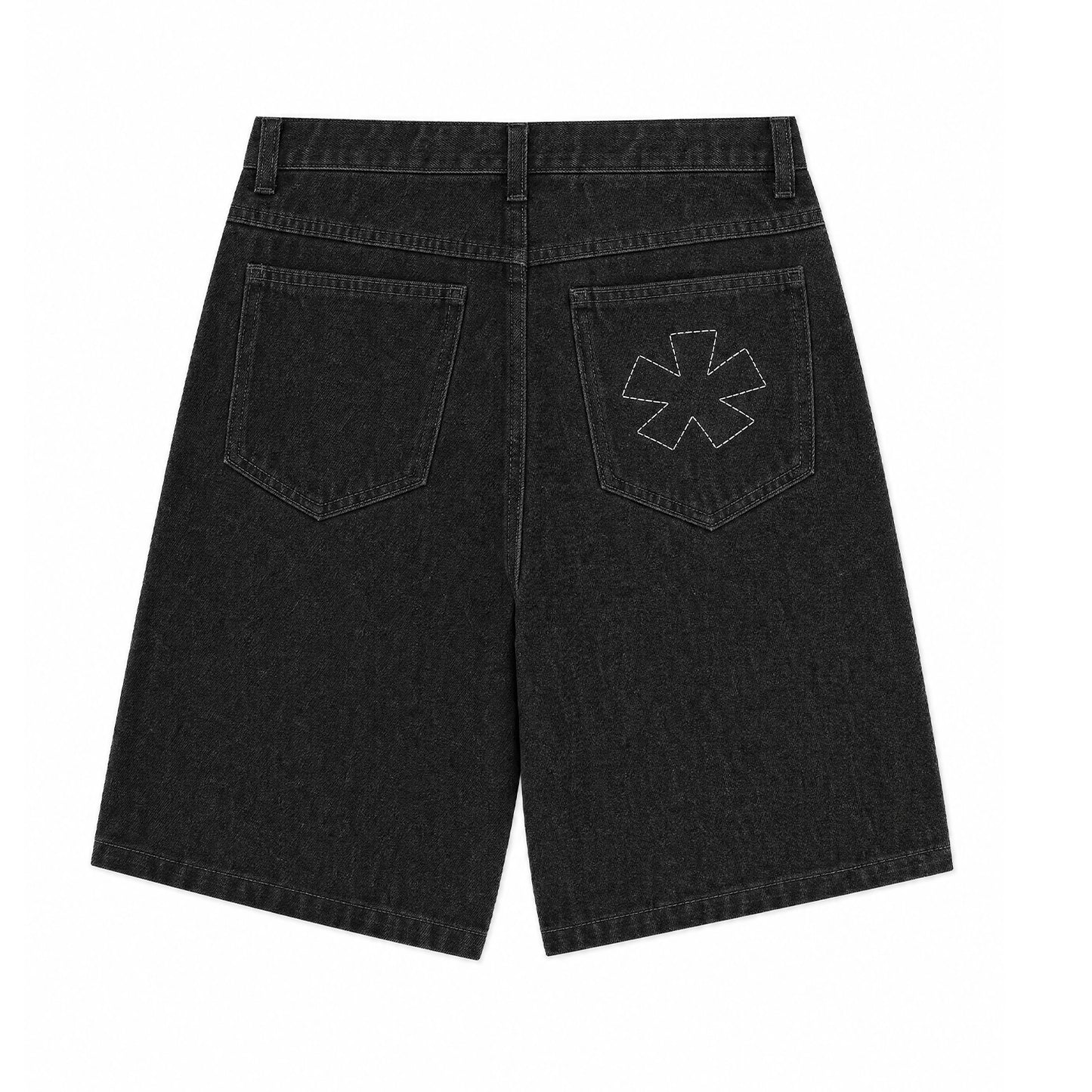 Script Denim Shorts
