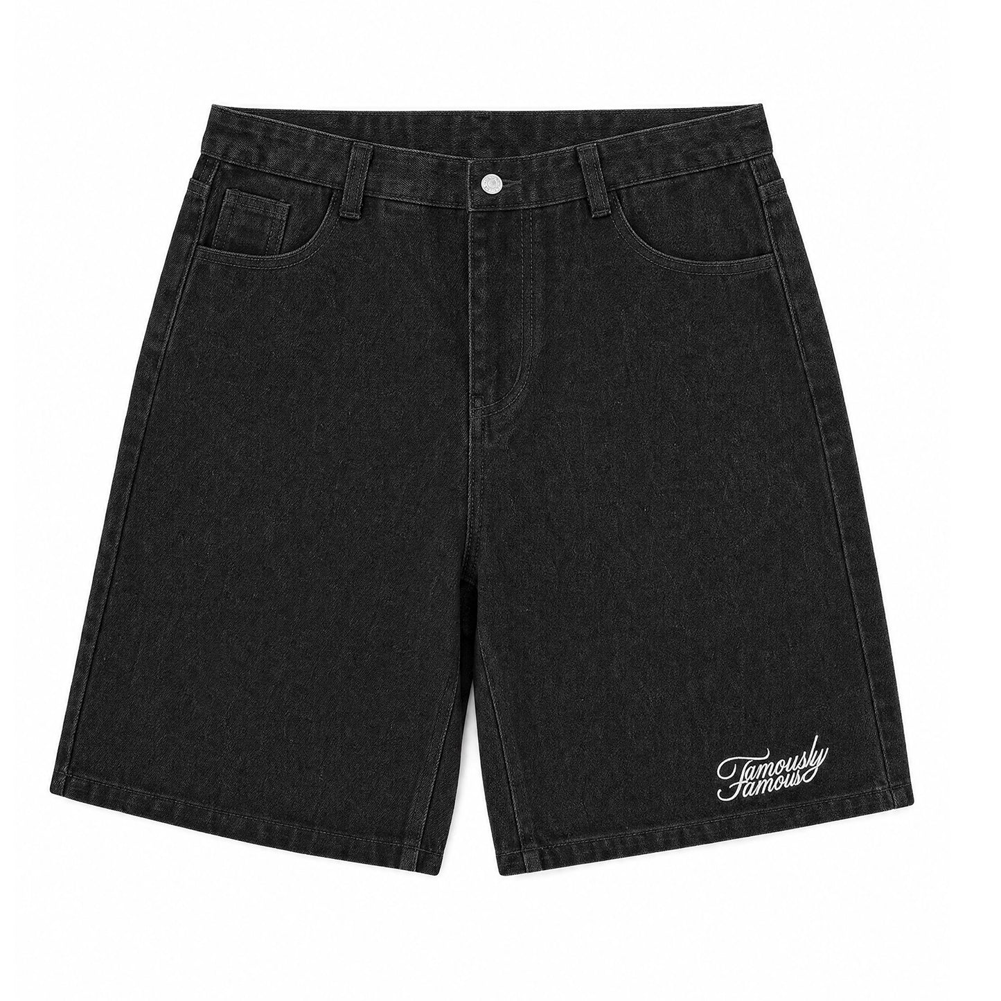Script Denim Shorts